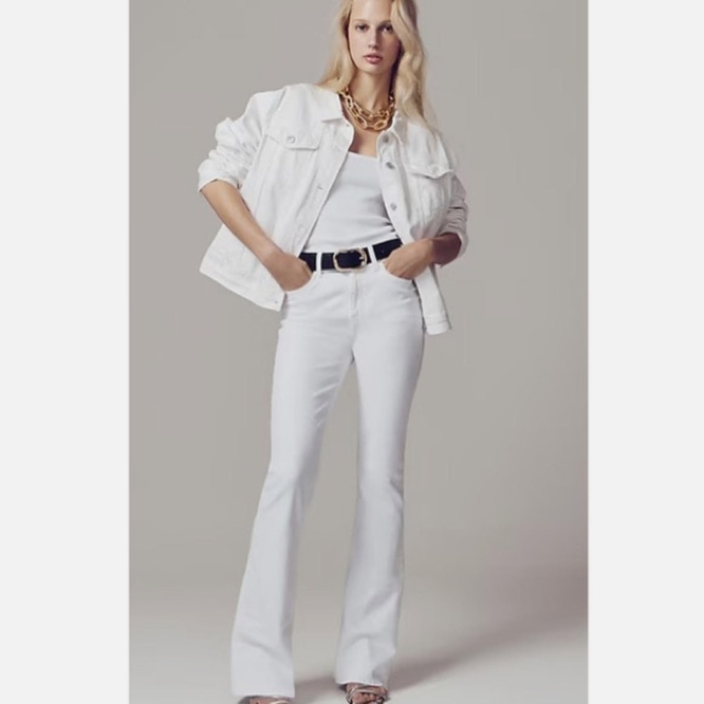 J. Crew Skinny Flare White Stretch Denim Jeans size 24